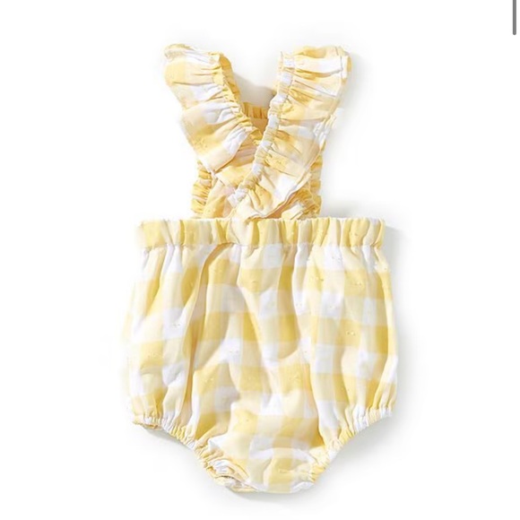 NWT Edgehill Collection Baby Girls Embroidered Oranges Gingham Bubble Sz 9M - Picture 2 of 8